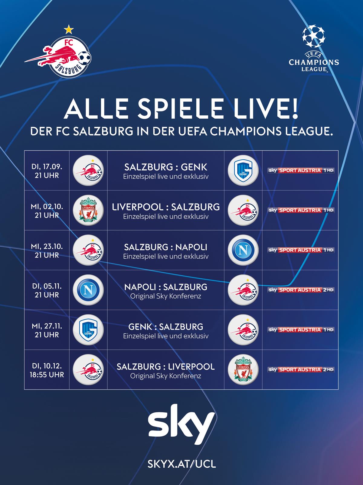 UEFA Champions League: Salzburg auf Sky