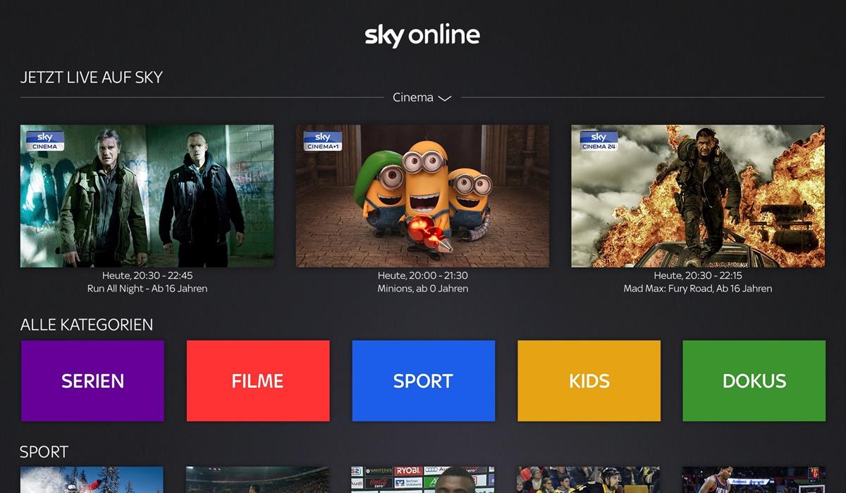 Sky Online auf Apple TV